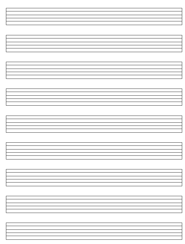 Blank Guitar Tab Sheet Music