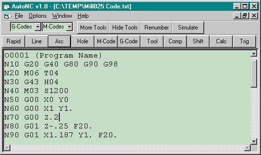 Cnc Example Programs