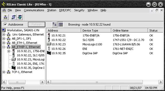 rslinx user