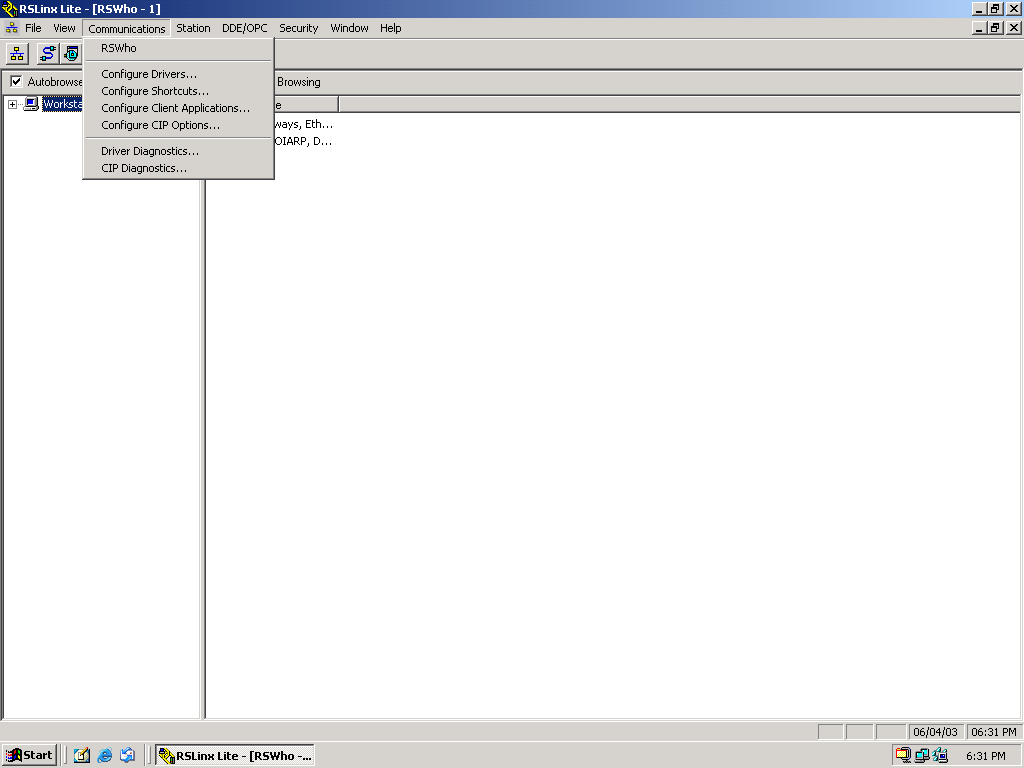 rslinx user