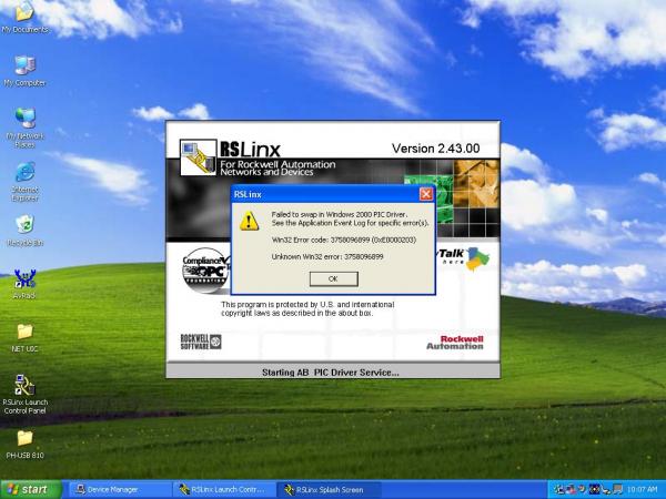 rslinx comm error