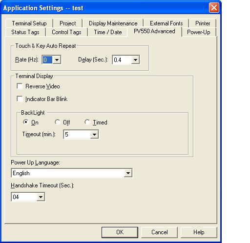 panelview 550 backlight
