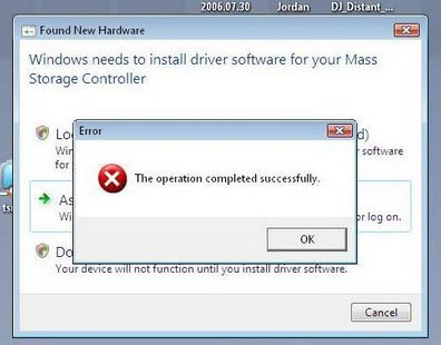 error message