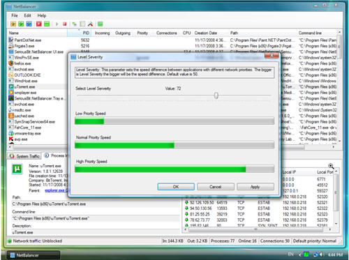 bandwidth monitor process