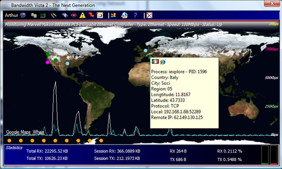 bandwidth monitor tray