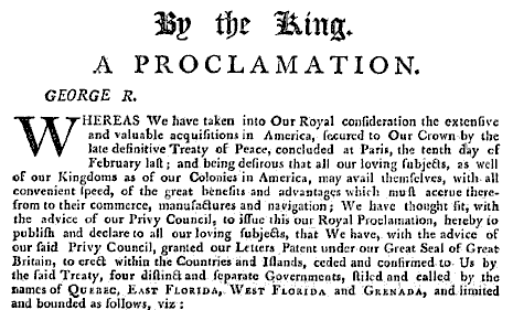 proclaimation 1763