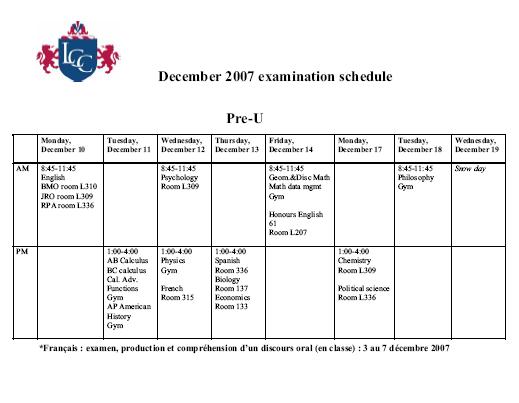 hsc timetable