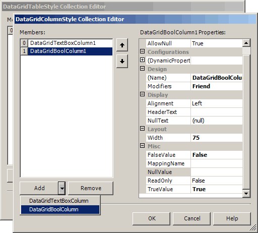 datagrid boolean