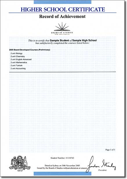 preliminary hsc