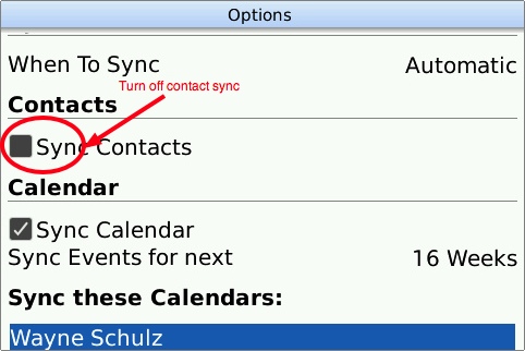 synch contacts