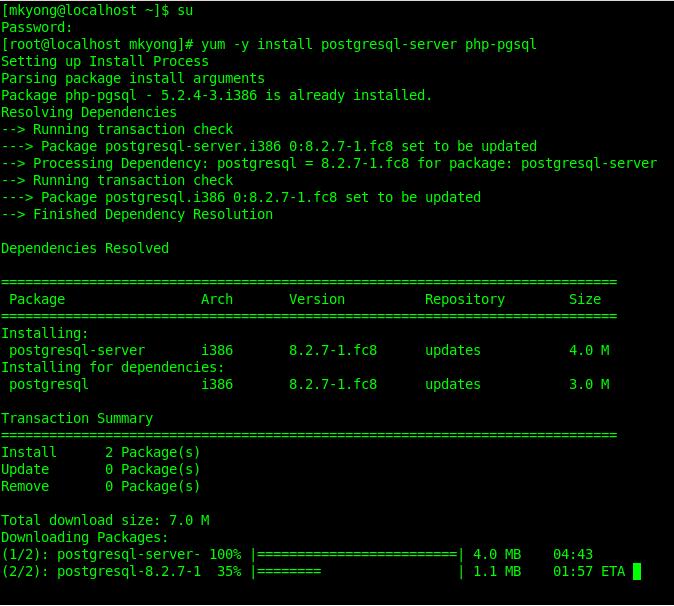 create postgres database