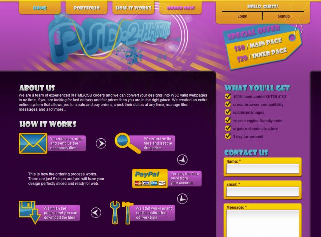 psd to xhtml