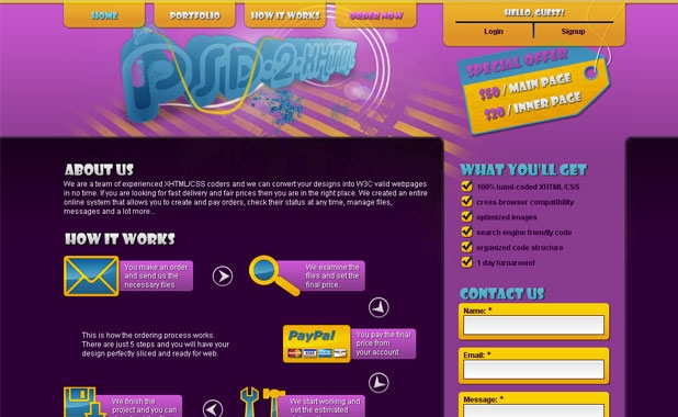 psd to xhtml