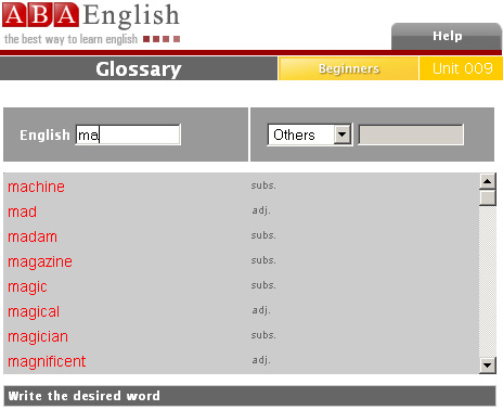 glossary is