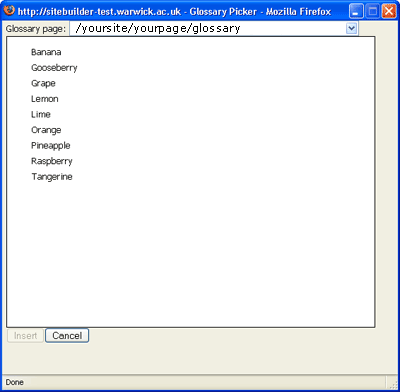 glossary is